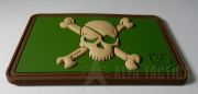 Nášivka gumová JTG Pirate Skull 70x45mm, zelená