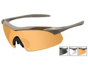 Střelecké sluneční brýle WileyX Vapor, 3 výměnná skla, coyote / pískové