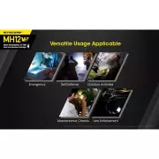 Ruční svítilna Nitecore MH12 V2, 1200 lm, 202m, 1x 21700, USB-C nabíjení