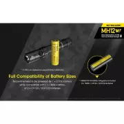 Ruční svítilna Nitecore MH12 V2, 1200 lm, 202m, 1x 21700, USB-C nabíjení