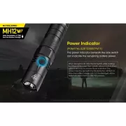 Ruční svítilna Nitecore MH12 V2, 1200 lm, 202m, 1x 21700, USB-C nabíjení