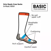 Ponožky 5.11 Duty Ready Basic Crew Socks, černé, 6 páry Ponožky 5.11 Duty Ready Basic Crew Socks, černé, 6 páry