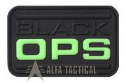 Nášivka Patchzone BlackOPS, neonově žlutá ve tmě, černá