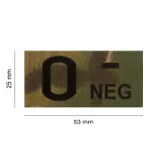 Nášivka Clawgear krevní skupina 0-Neg IR Patch, Multicam