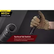 Ruční svítilna Nitecore MH12 V2, 1200 lm, 202m, 1x 21700, USB-C nabíjení