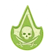 Nášivka gumová JTG Assassin Skull Rubber Patch, zelená