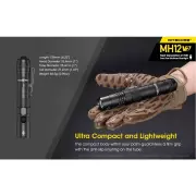 Ruční svítilna Nitecore MH12 V2, 1200 lm, 202m, 1x 21700, USB-C nabíjení