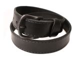 Kožený opasek bez zdobení, černý - Délka opasku: 110 cm