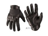 Taktické rukavice Mil-Tec Kožené/Kevlar, Černé