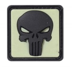 Patchzone Nášivka Punisher, neonově žlutá ve tmě, černá