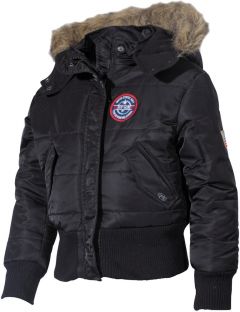 MFH Dětská US polární bunda s kapucí N2B, černá
