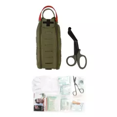 Lékarnička Mil-tec IFAK Rapid Pack, 28 součástí, záchranářské nůžky, OD