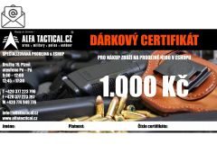 ALFA TACTICAL ELEKTRONICKÝ DÁRKOVÝ CERTIFIKÁT ALFATACTICAL 1000,-CZK