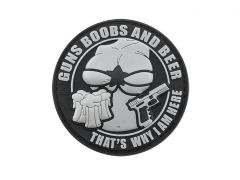 JTG nášivka - Guns, Boobs & Beer, šedá