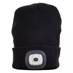 Zimní čepice s čelovkou Bennon Lumos USB, černá