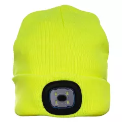 Zimní čepice s čelovkou Bennon Lumos USB, žlutá