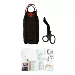 Lékarnička Mil-tec IFAK Rapid Pack, 28 součástí, záchranářské nůžky, černá Lékarnička Mil-tec IFAK Rapid Pack, 28 součástí, záchranářské nůžky, černá