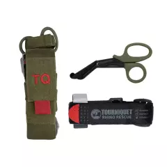 Škrtidlo Mil-tec Rhino Rescue set, pouzdro a nůžky, OD Škrtidlo Mil-tec Rhino Rescue set, pouzdro a nůžky, OD