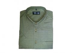 Myslivecká košile LUKO pánská, krátký rukáv, zeleno-bílá - vel. 42