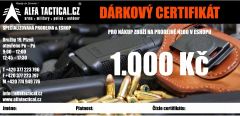 DÁRKOVÝ CERTIFIKÁT ALFATACTICAL 1000,-CZK