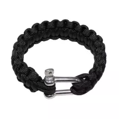 Náramek Paracord MFH 2,3 cm s přezkou, černý, vel. S