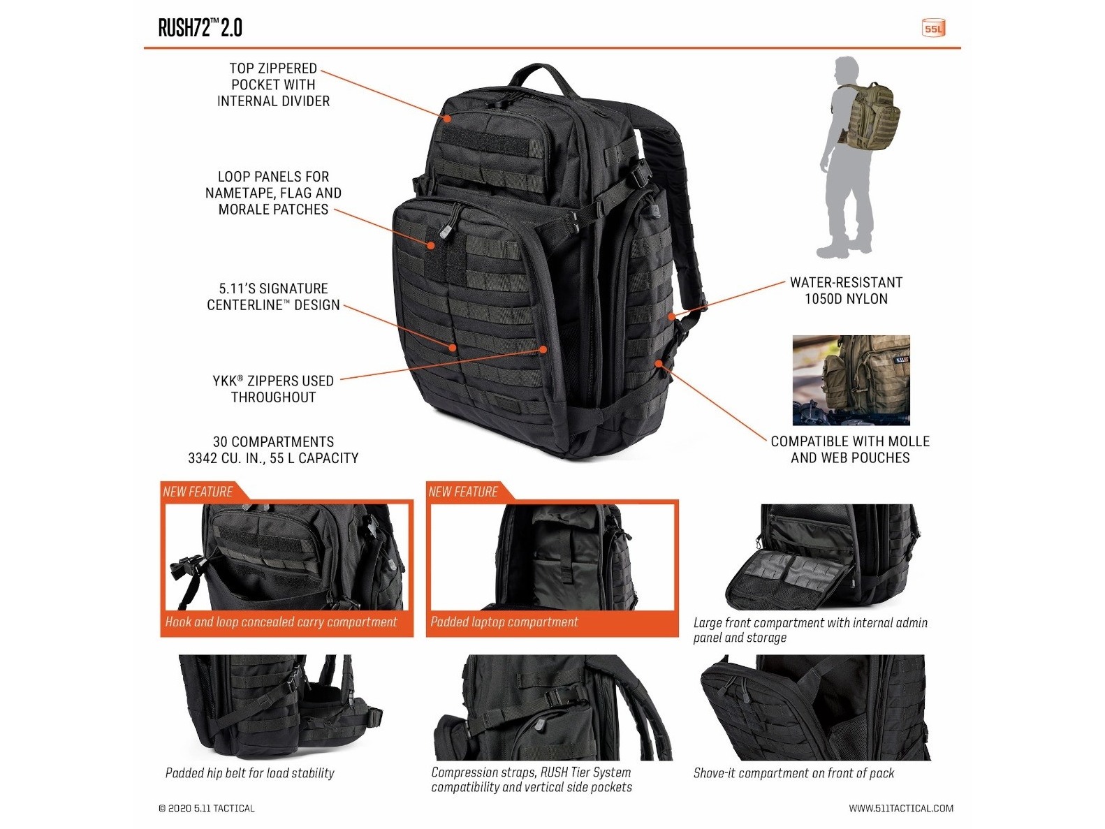 5.11 Tactical LV Covert Carry Pack 45L in Blueblood